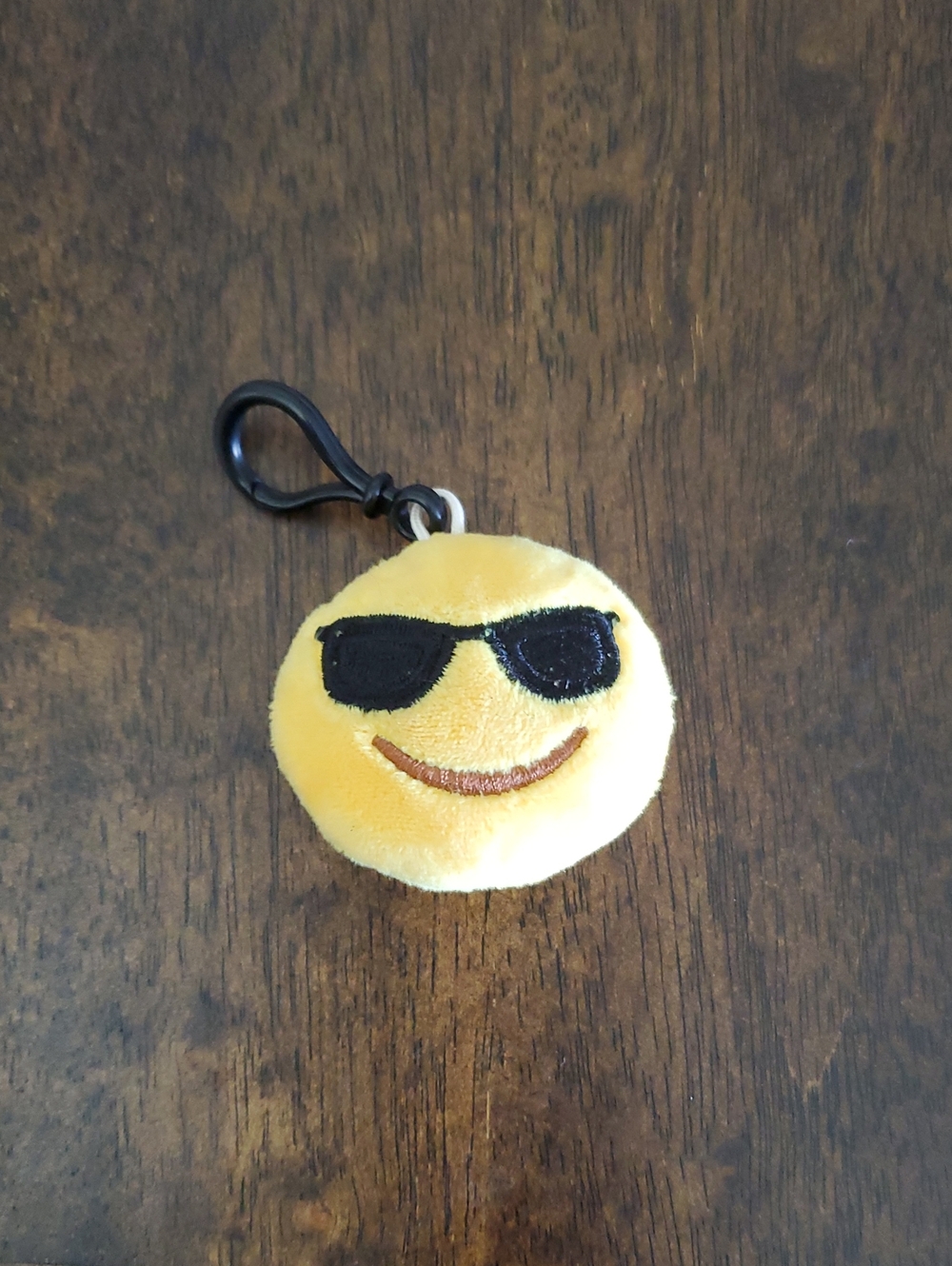 Plush Sunglass Emoji School Backpack Hanger Keychain Clip